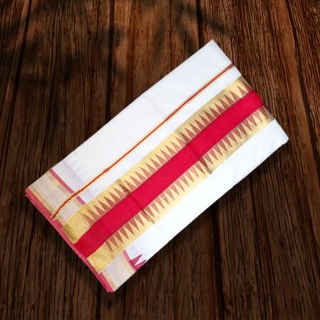 KERALA TRADITIONAL COTTON SAREE TEMPLE BORDER