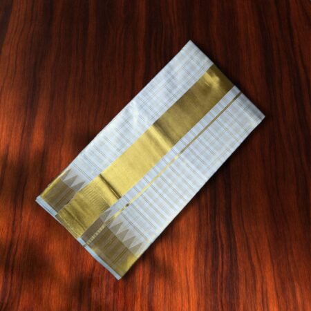 KERALA TRADITIONAL COTTON SAREE CHECK WITH TEMPLE BORDER