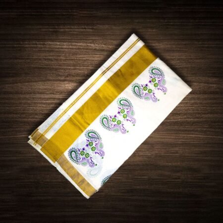 KERALA TRADITIONAL COTTON SAREE BLOCK PRINT