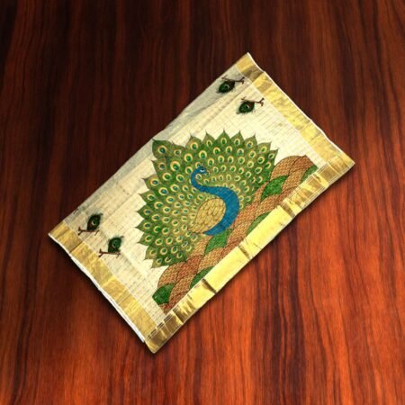 KERALA TRADITIONAL TISSUE SAREE PEACOCK DESIGN