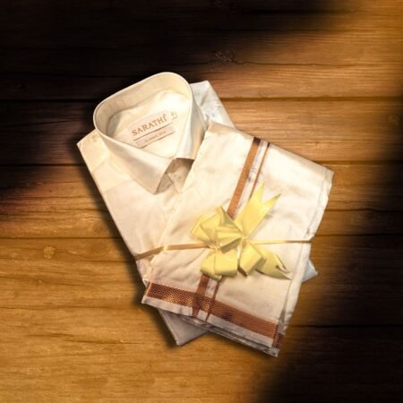 WEDDING SET (SHIRT, MUND & NERIYATH) - OFFWHITE  SILK