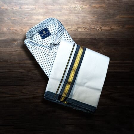 COTTON SHIRT (Dotted) & COTTON MUNDU