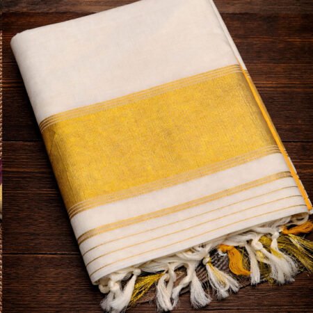 Kerala Kasavu Handloom Replica Saree