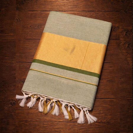 KERALA TRADITIONAL KASAVU PISTA GREEN SAREE